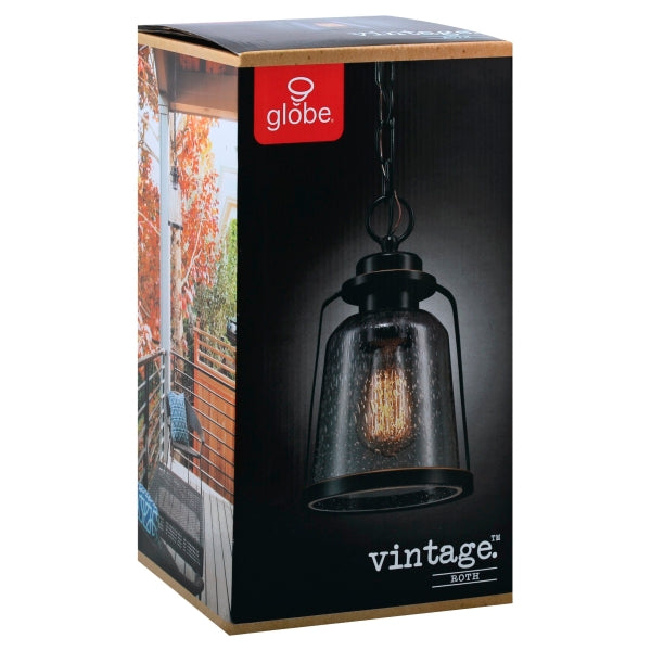 Globe Electric Roth 1-Light Oil Rubbed Bronze Outdoor Indoor Hanging Pendant