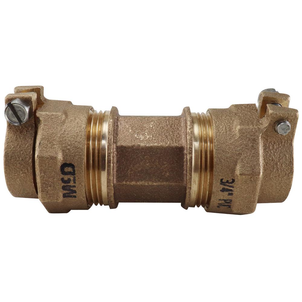3/4 in. X 3/4 in. Comp X Comp Lead Free Brass PVC Compression Pack Joint Union
