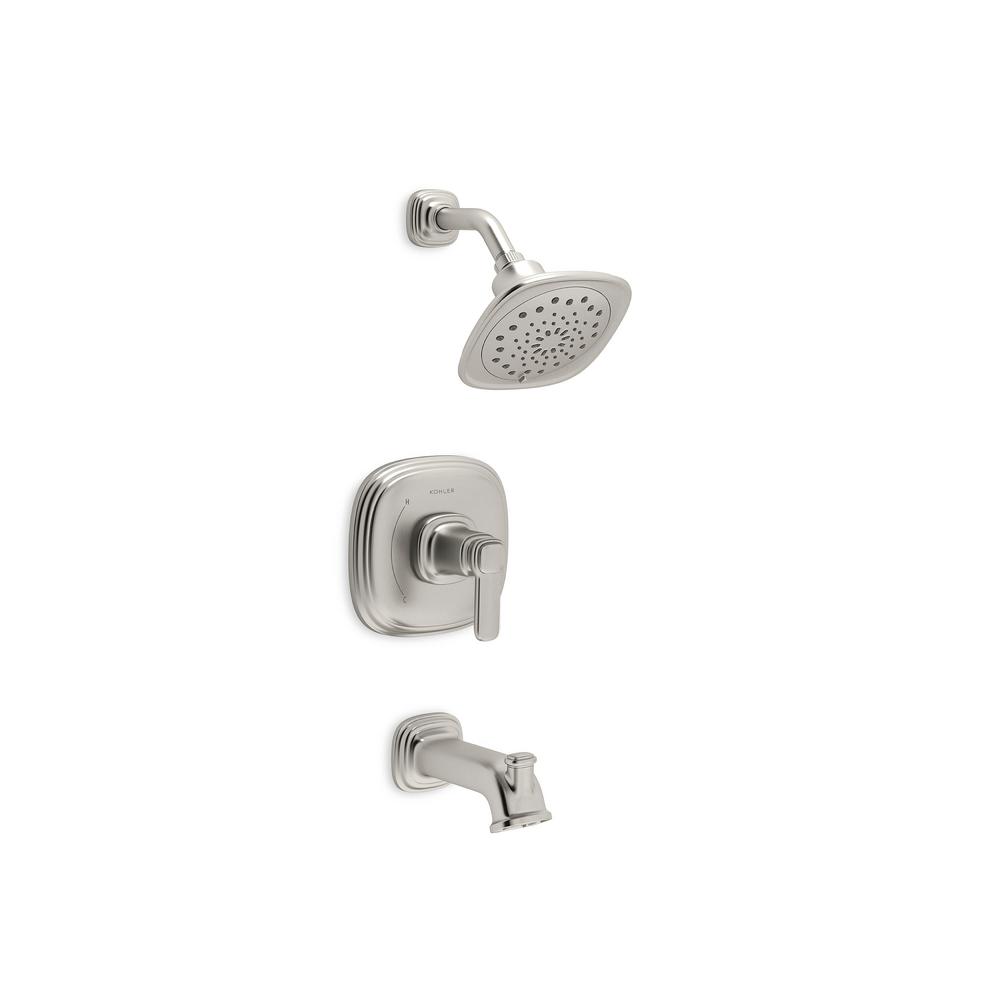 KOHLER Numista Single-Handle 3-Spray Wall-Mount Tub and Shower Faucet in Vibrant Brushed Nickel (Valve Included)
