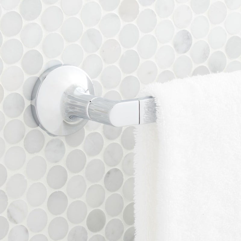 Signature Hardware 951355 Lentz 26" Wall Mounted Towel Bar Chrome Bathroom Hardware and Accessories Bathroom Hardware Towel Bars
