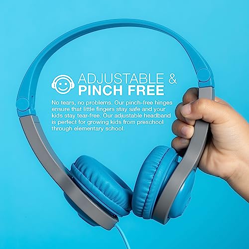 JBuddies Gen 2 Folding Kids Wired Headphones - Blue/Gray
